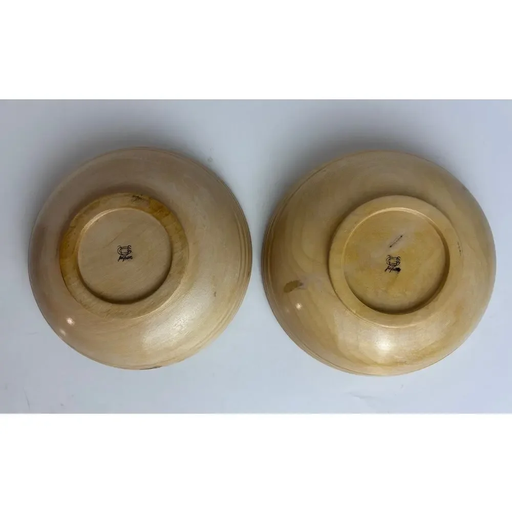 VTG Wood Bowls Made in Japan Set of 2